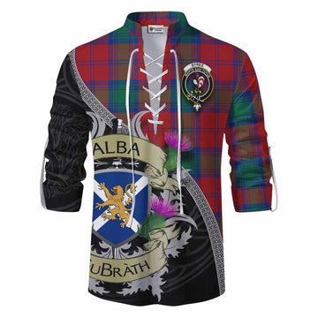 Byres (Byses) Tartan Family Crest Ghillie Kilt Shirt Lion Rampant Royal Thistle Shield Celtic Inspired Men - Tartan Vibes Clothing