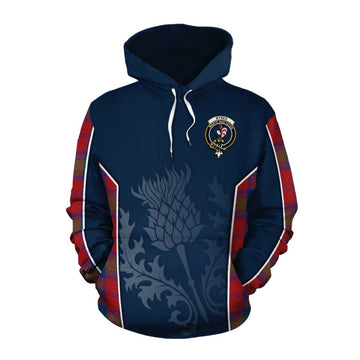 Tartan Vibes Clothing Byres (Byses) Tartan Cotton Hoodie with Family Crest and Scottish Thistle Vibes Sport Style