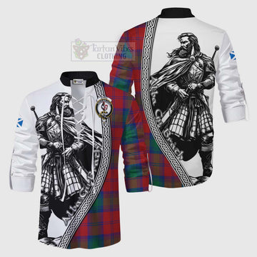 Byres (Byses) Tartan Clan Crest Ghillie Kilt Shirt with Highlander Warrior Celtic Style Men - Tartan Vibes Clothing