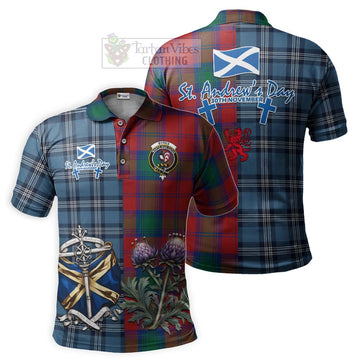 Byres (Byses) Tartan Polo Shirt Happy St. Andrew's Day Half Tartan Style Kid - Tartan Vibes Clothing