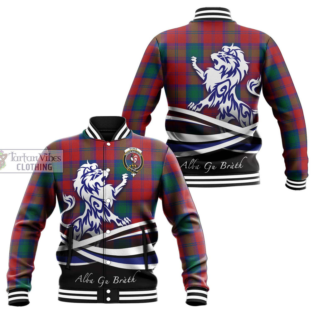 Byres (Byses) Tartan Baseball Jacket with Alba Gu Brath Regal Lion Emblem Unisex - Tartan Vibes Clothing