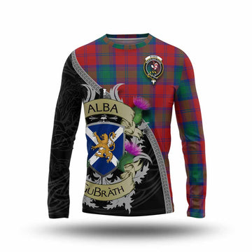 Byres (Byses) Tartan Family Crest Long Sleeve T-Shirt Lion Rampant Royal Thistle Shield Celtic Inspired Unisex - Tartan Vibes Clothing