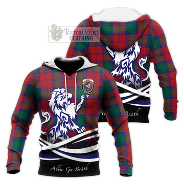 Byres (Byses) Tartan Knitted Hoodie with Alba Gu Brath Regal Lion Emblem Unisex Knitted Pullover Hoodie - Tartan Vibes Clothing