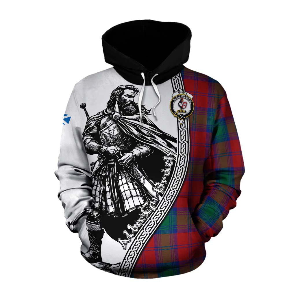 Byres (Byses) Tartan Clan Crest Cotton Hoodie with Highlander Warrior Celtic Style Pullover Hoodie XS - Tartan Vibes Clothing