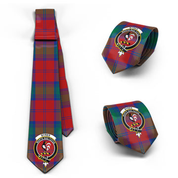 Byres (Byses) Tartan Classic Necktie with Family Crest