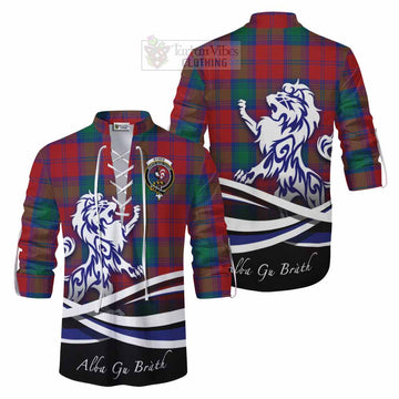 Byres (Byses) Tartan Ghillie Kilt Shirt with Alba Gu Brath Regal Lion Emblem Men - Tartan Vibes Clothing