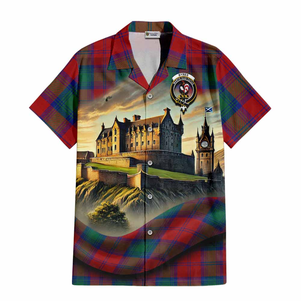 Byres (Byses) Tartan Family Crest Hawaiian Shirt with Scottish Ancient Castle Style Kid - Tartan Vibes Clothing