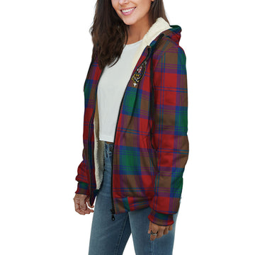Byres (Byses) Tartan Sherpa Hoodie with Family Crest