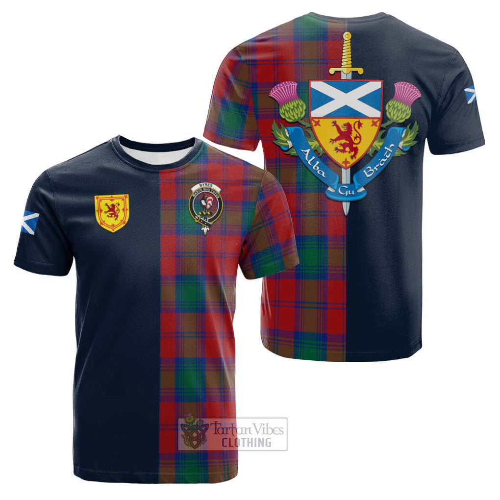 Byres (Byses) Tartan Cotton T-shirt Alba with Scottish Lion Royal Arm Half Style Kid's Shirt - Tartan Vibes Clothing