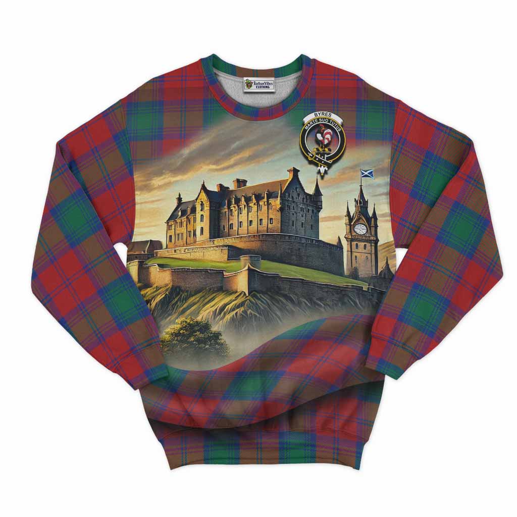Byres (Byses) Tartan Family Crest Sweatshirt with Scottish Ancient Castle Style Unisex - Tartan Vibes Clothing