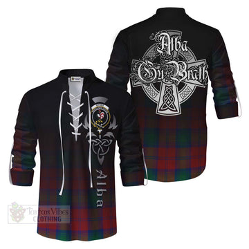 Byres (Byses) Tartan Ghillie Kilt Shirt Featuring Alba Gu Brath Family Crest Celtic Inspired Men - Tartan Vibes Clothing