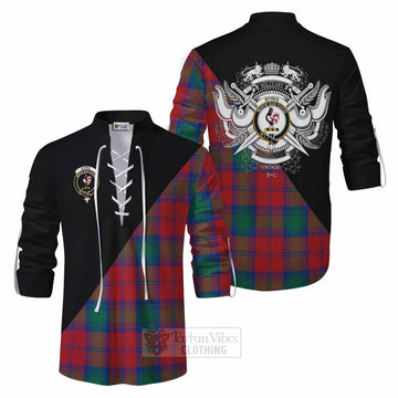 Byres (Byses) Tartan Ghillie Kilt Shirt with Family Crest and Military Logo Style Men - Tartan Vibes Clothing