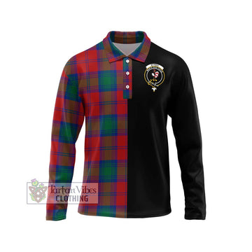 Byres (Byses) Tartan Long Sleeve Polo Shirt with Family Crest and Half Of Me Style Unisex - Tartan Vibes Clothing