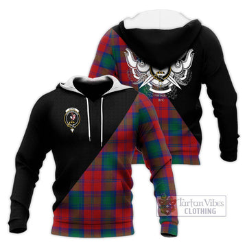 Byres (Byses) Tartan Knitted Hoodie with Family Crest and Military Logo Style Unisex Knitted Pullover Hoodie - Tartan Vibes Clothing