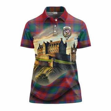 Byres (Byses) Tartan Family Crest Women's Polo Shirt with Scottish Ancient Castle Style Women - Tartan Vibes Clothing