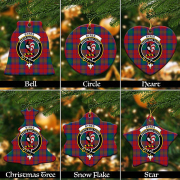 Byres (Byses) Tartan Christmas Ceramic Ornaments with Family Crest Ceramic - Tartan Vibes Clothing