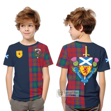 Byres (Byses) Tartan Kid T-Shirt Alba with Scottish Lion Royal Arm Half Style Youth XL Size14 - Tartan Vibes Clothing