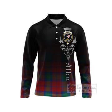 Byres (Byses) Tartan Long Sleeve Polo Shirt Featuring Alba Gu Brath Family Crest Celtic Inspired Unisex - Tartan Vibes Clothing