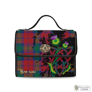 Tartan Vibes Clothing Byres (Byses) Tartan Waterproof Canvas Bag with Scotland Map and Thistle Celtic Accents