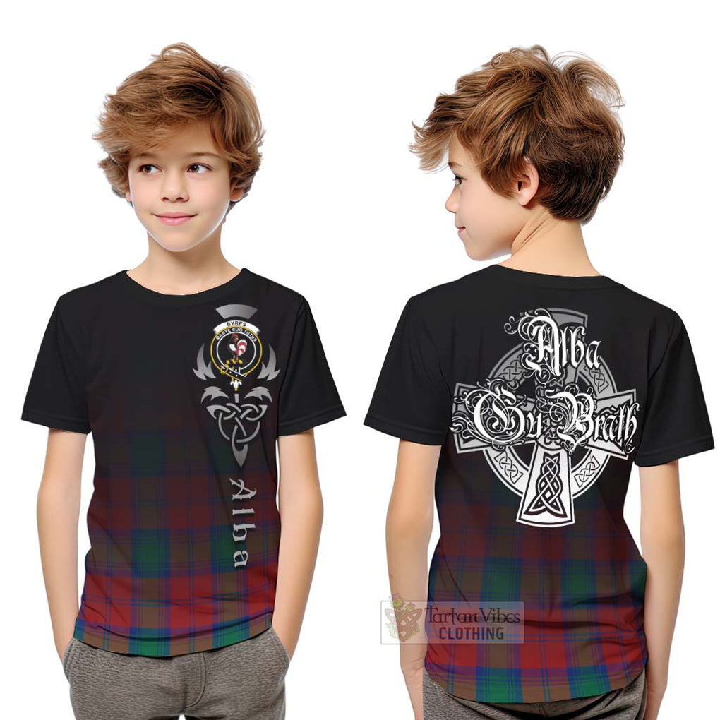 Byres (Byses) Tartan Kid T-Shirt Featuring Alba Gu Brath Family Crest Celtic Inspired Youth XL Size14 - Tartan Vibes Clothing