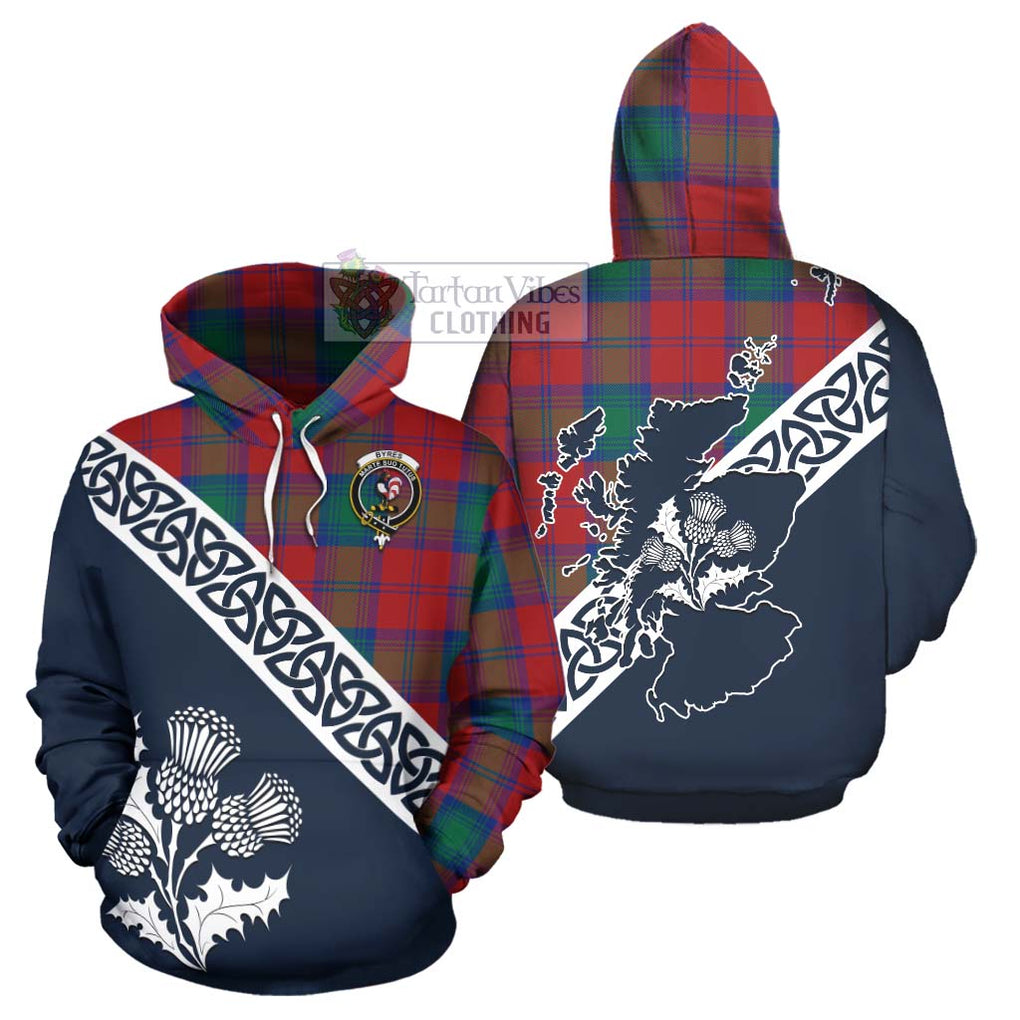 Byres (Byses) Tartan Hoodie Featuring Thistle and Scotland Map Zip Hoodie - Tartan Vibes Clothing