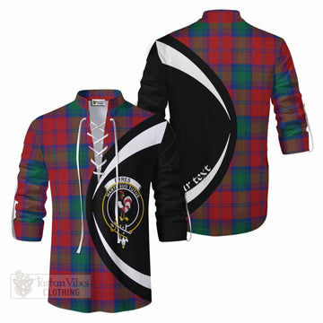 Byres (Byses) Tartan Ghillie Kilt Shirt with Family Crest Circle Style Men - Tartan Vibes Clothing