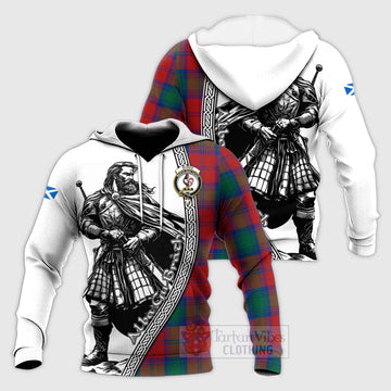 Byres (Byses) Tartan Clan Crest Knitted Hoodie with Highlander Warrior Celtic Style Unisex Knitted Pullover Hoodie - Tartan Vibes Clothing
