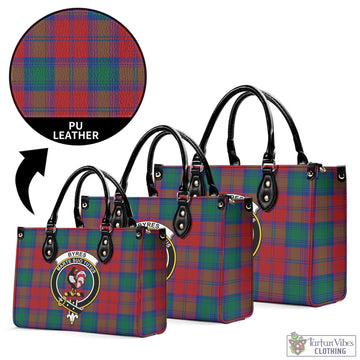 Byres (Byses) Tartan Luxury Leather Handbags with Family Crest L - Tartan Vibes Clothing