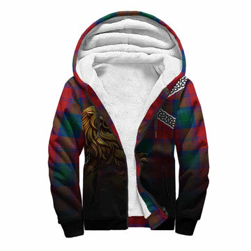 Byres (Byses) Crest Tartan Sherpa Hoodie with Golden Lion Emblem Celtic Style Unisex S - Tartan Vibes Clothing