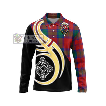 Byres (Byses) Tartan Long Sleeve Polo Shirt with Family Crest and Celtic Symbol Style Unisex - Tartan Vibes Clothing
