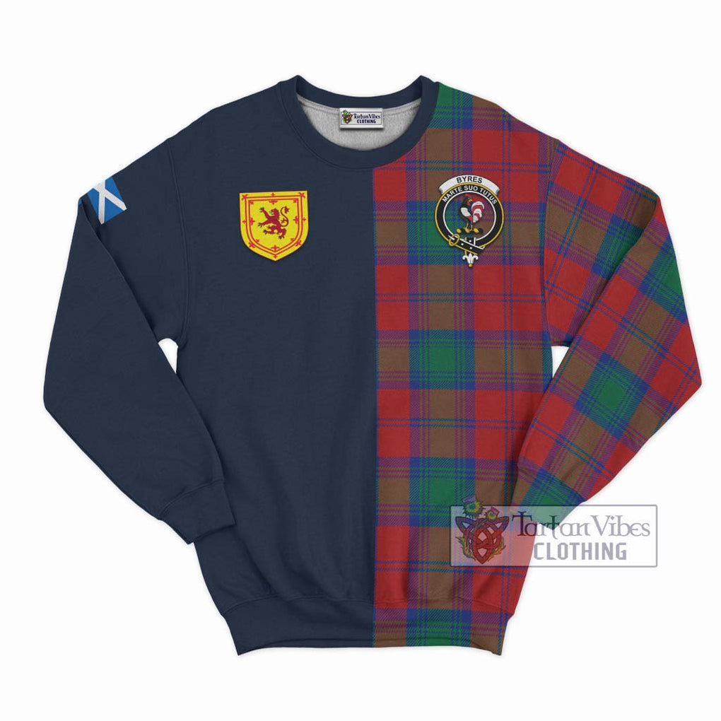 Byres (Byses) Tartan Sweatshirt Alba with Scottish Lion Royal Arm Half Style Unisex - Tartan Vibes Clothing