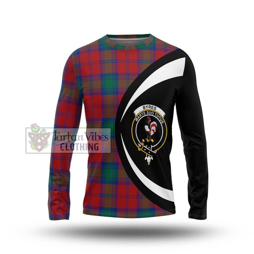Byres (Byses) Tartan Long Sleeve T-Shirt with Family Crest Circle Style Unisex - Tartan Vibes Clothing
