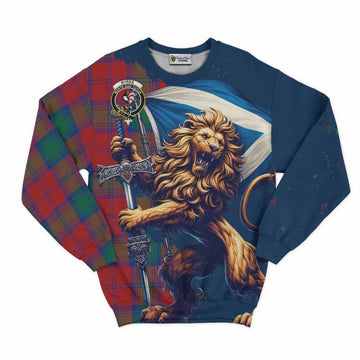 Byres (Byses) Tartan Family Crest Sweatshirt with Scottish Majestic Lion Unisex - Tartan Vibes Clothing