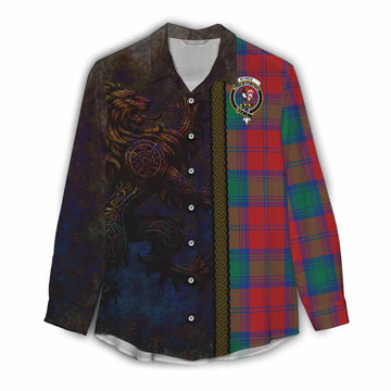Byres (Byses) Tartan Family Crest Women's Casual Shirt Alba Gu Brath Be Brave Lion Ancient Style Female - Tartan Vibes Clothing