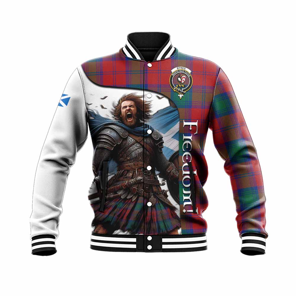 Byres (Byses) Crest Tartan Baseball Jacket Inspired by the Freedom of Scottish Warrior Unisex - Tartan Vibes Clothing