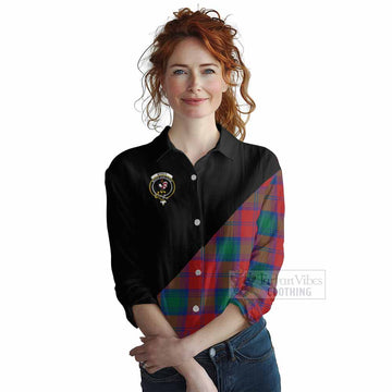 Byres (Byses) Tartan Women's Casual Shirt with Family Crest and Military Logo Style Female - Tartan Vibes Clothing