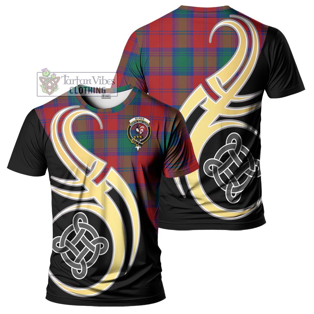 Byres (Byses) Tartan T-Shirt with Family Crest and Celtic Symbol Style Kid's Shirt - Tartan Vibes Clothing