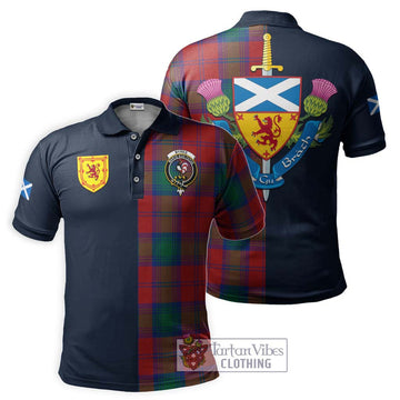 Byres (Byses) Tartan Polo Shirt Alba with Scottish Lion Royal Arm Half Style Kid - Tartan Vibes Clothing