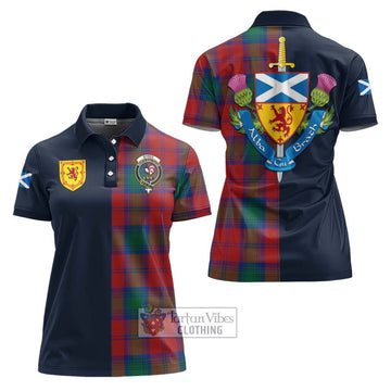 Byres (Byses) Tartan Women's Polo Shirt Alba with Scottish Lion Royal Arm Half Style Women - Tartan Vibes Clothing