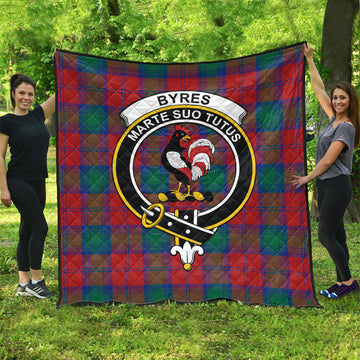 Byres (Byses) Tartan Quilt with Family Crest