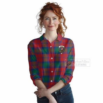 Byres (Byses) Tartan Women's Casual Shirt with Family Crest DNA In Me Style Female - Tartan Vibes Clothing