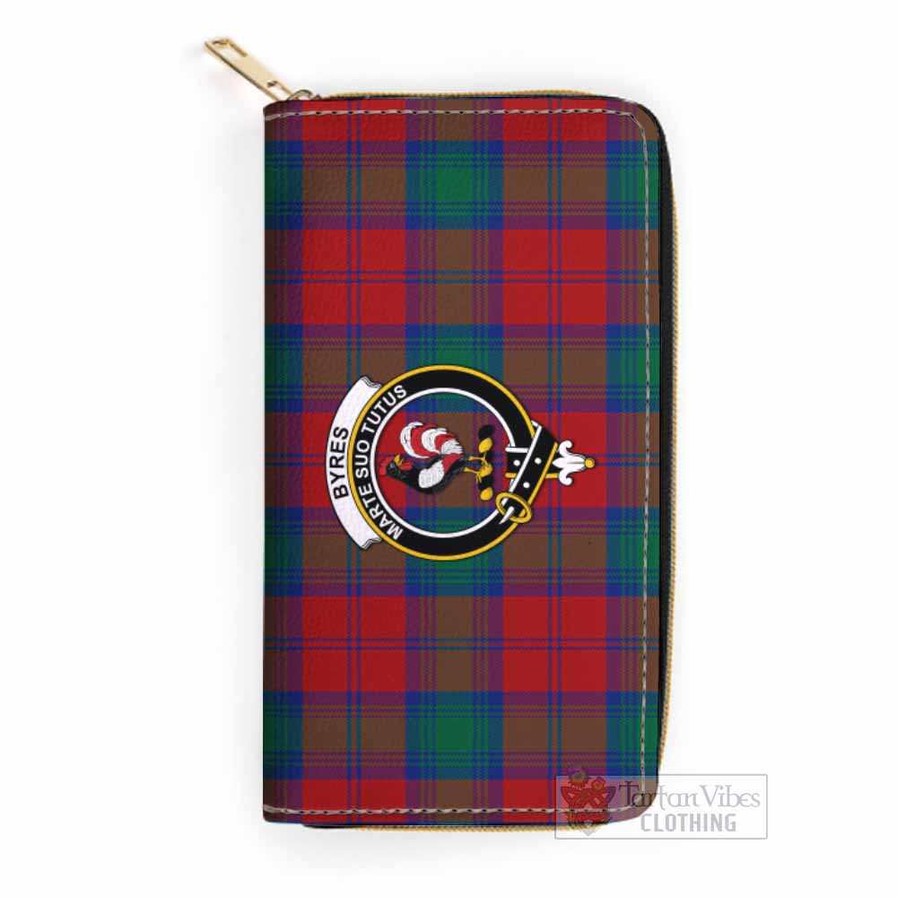 Byres (Byses) Tartan Women's Leather Wallet with Family Crest One Size 19.7*10.5*3.5 cm - Tartan Vibes Clothing