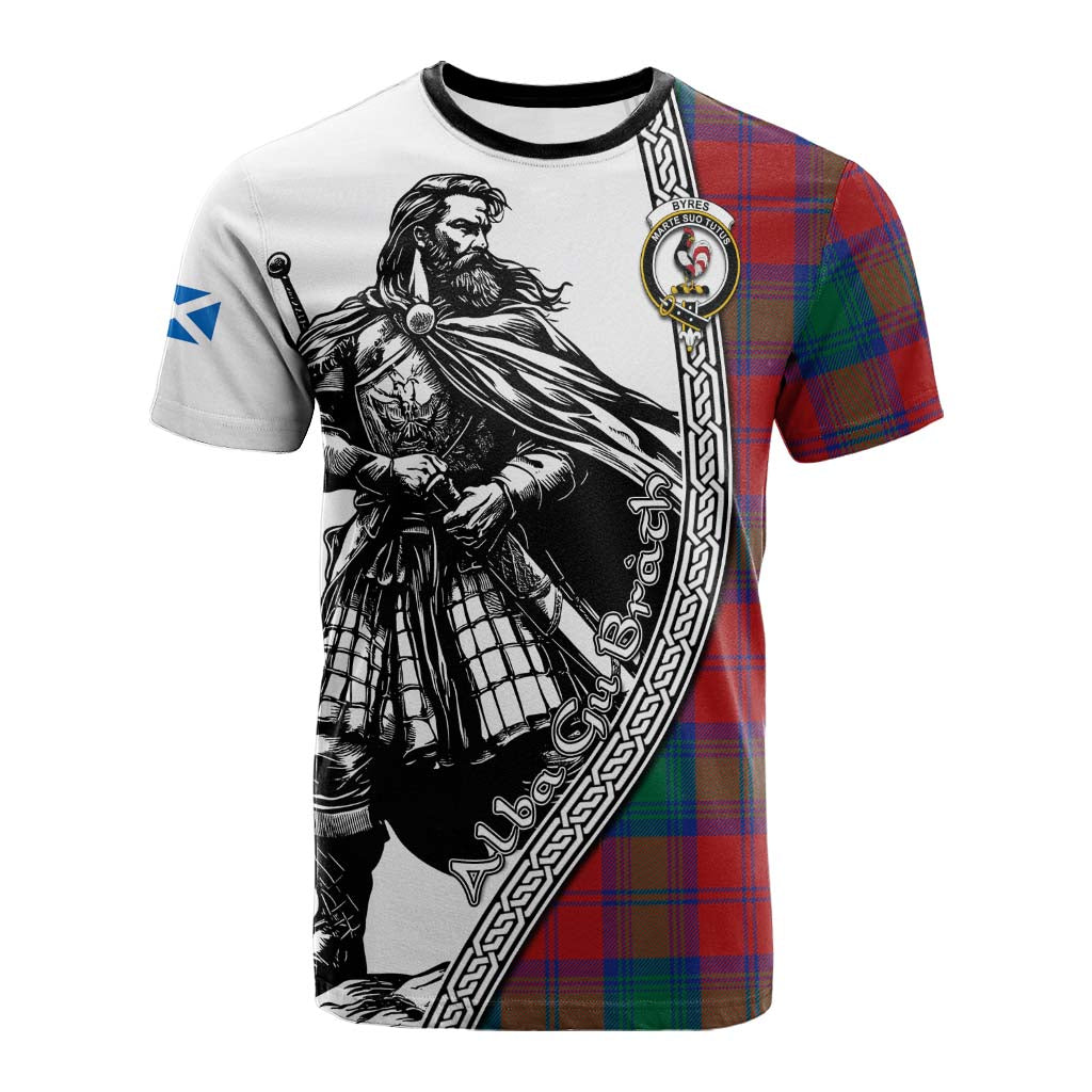 Byres (Byses) Tartan Clan Crest Cotton T-shirt with Highlander Warrior Celtic Style Kid's Shirt - Tartan Vibes Clothing