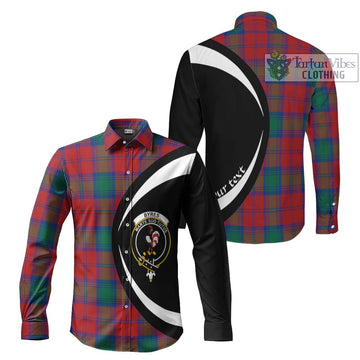 Byres (Byses) Tartan Long Sleeve Button Up with Family Crest Circle Style Men's Shirt S - Tartan Vibes Clothing
