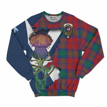Tartan Vibes Clothing Byres (Byses) Tartan Family Crest Sweatshirt Scottish Thistle Celtic Inspired