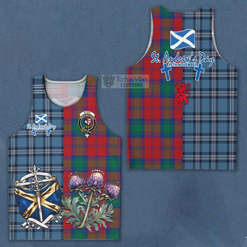 Byres (Byses) Tartan Men's Tank Top Happy St. Andrew's Day Half Tartan Style Men - Tartan Vibes Clothing