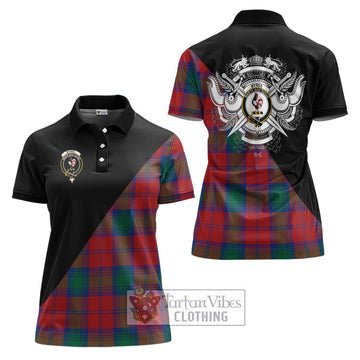 Byres (Byses) Tartan Women's Polo Shirt with Family Crest and Military Logo Style Women - Tartan Vibes Clothing