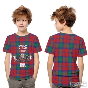 Byres (Byses) Tartan Kid T-Shirt with Family Crest DNA In Me Style Youth XL Size14 - Tartan Vibes Clothing