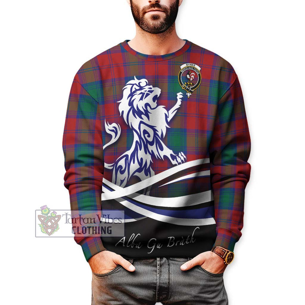 Byres (Byses) Tartan Sweatshirt with Alba Gu Brath Regal Lion Emblem Unisex - Tartan Vibes Clothing