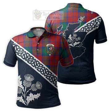 Byres (Byses) Tartan Polo Shirt Featuring Thistle and Scotland Map Kid - Tartanvibesclothing Store